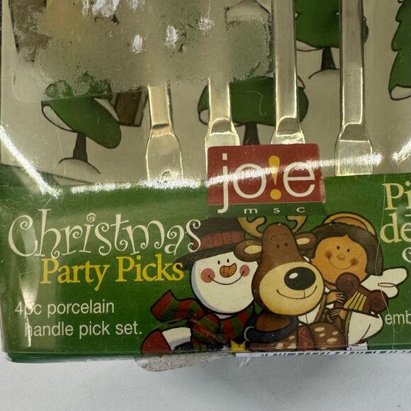 Jole Christmas Party Picks Reindeer, Snowman, Angel & Santa New In Package 2005 - Picture 1 of 3